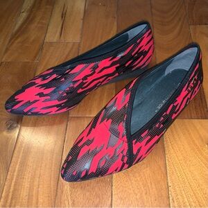 United Nude Fold Lite Lo Red Geo Flats Wrap Shoes